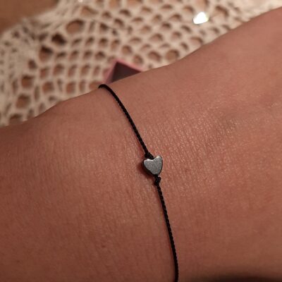 Bransoletka jedwabna minimalistyczna czarna