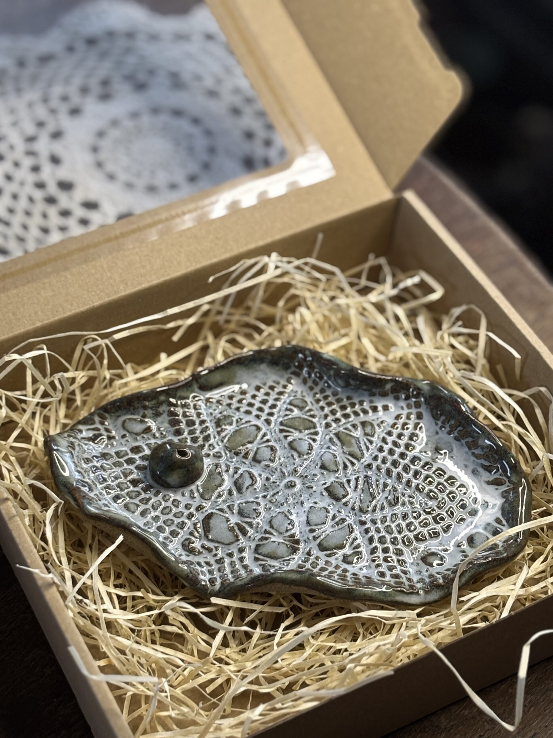 Zestaw palo santo, szałwia, ceramiczna podstawka