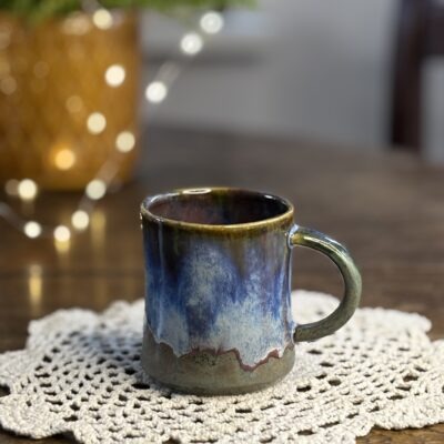Kubek ceramiczny zielono-błękitny