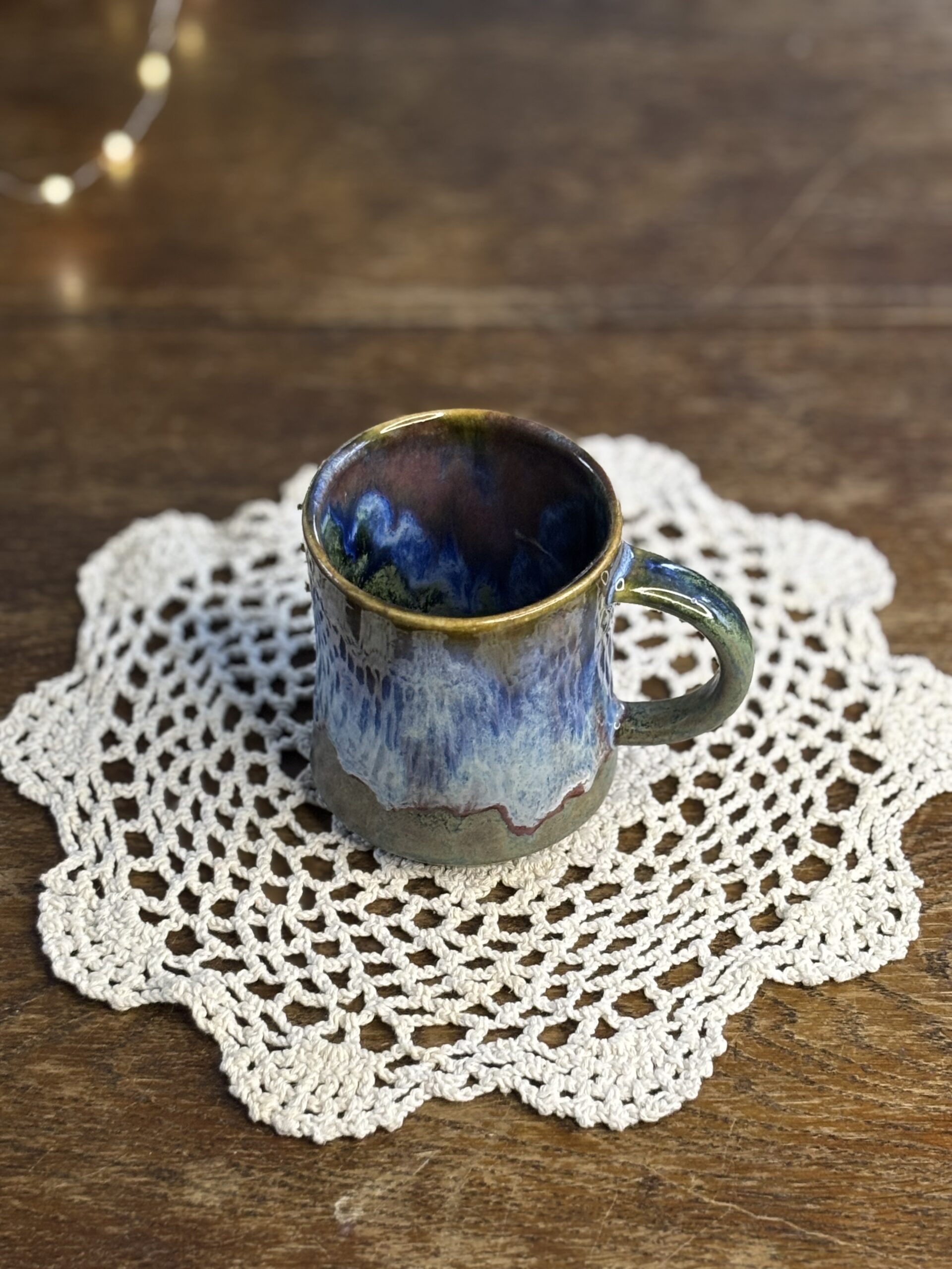 Kubek ceramiczny zielono-błękitny - obrazek 2