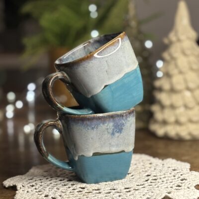 Kubek ceramiczny turkusowy