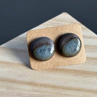 Kolczyki ceramiczne wkrętki czekoladowe
