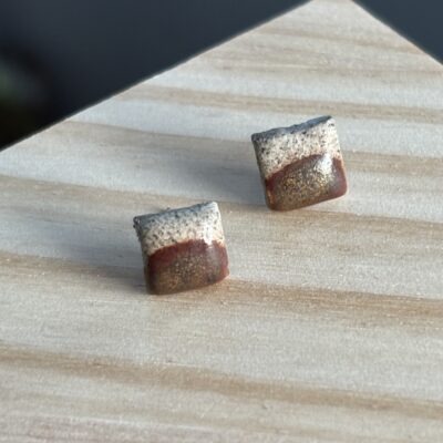 Kolczyki ceramiczne wkrętki kwadraty