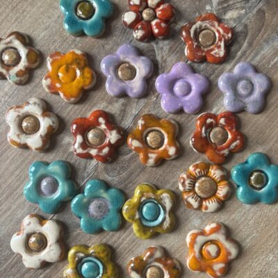 Mini magnesy kwiatki ceramiczne